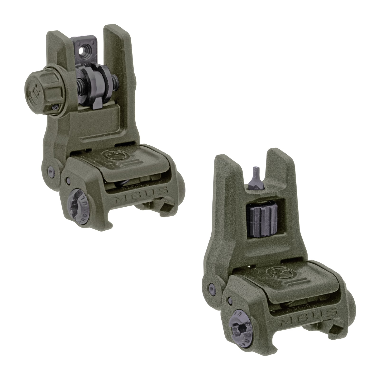 Unknown Magpul MBUS Gen 3 Front And Rear AR-15 Back-Up Sight Kit - OD Green (Color: OD Green)