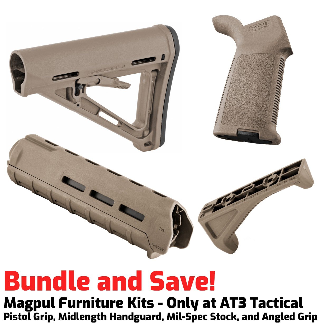 トイガン magpul moe stock & grip Magpul MOE Grip + SL Stock - CQC Tiger Stripe Builder Set