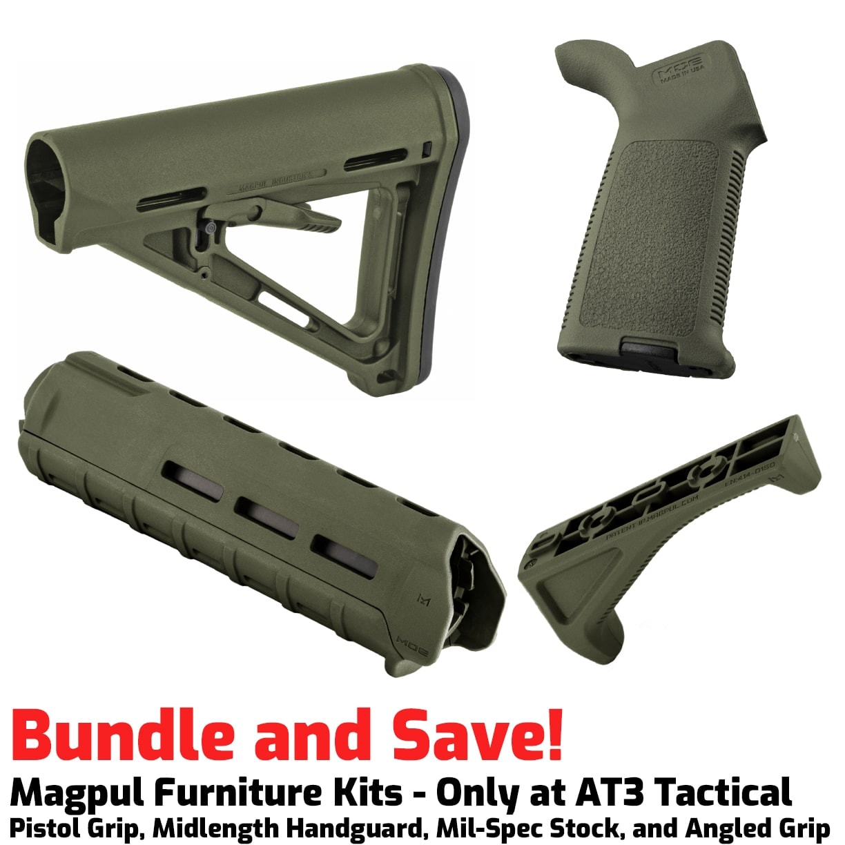 トイガン magpul moe stock & grip Magpul Midlength M-LOK AR-15 Furniture Kit | Stock, Handguard & Grip