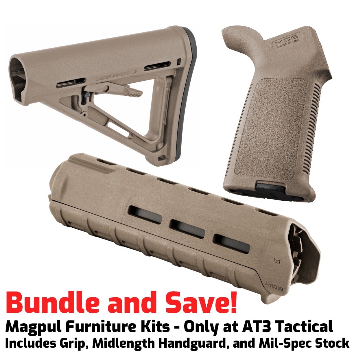 Magpul Midlength M-LOK AR-15 Furniture Kit | Stock
