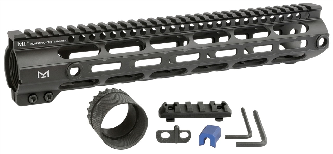 Unknown Midwest Industries Combat Free Float AR-10 Handguard - M-LOK - 2 Lengths Available - 12.625 Inch, High/.210" (Length: 12.625 Inch, Height: High/.210")