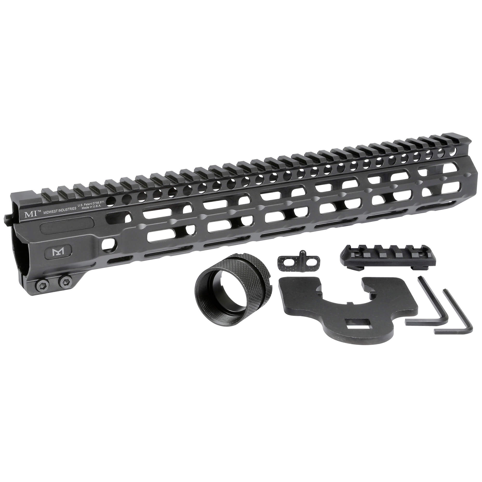 Unknown Midwest Industries Combat Rail Free Float AR-15 Handguard - M-LOK - 11 Lengths Available - 12.625 Inch (Length: 12.625 Inch)