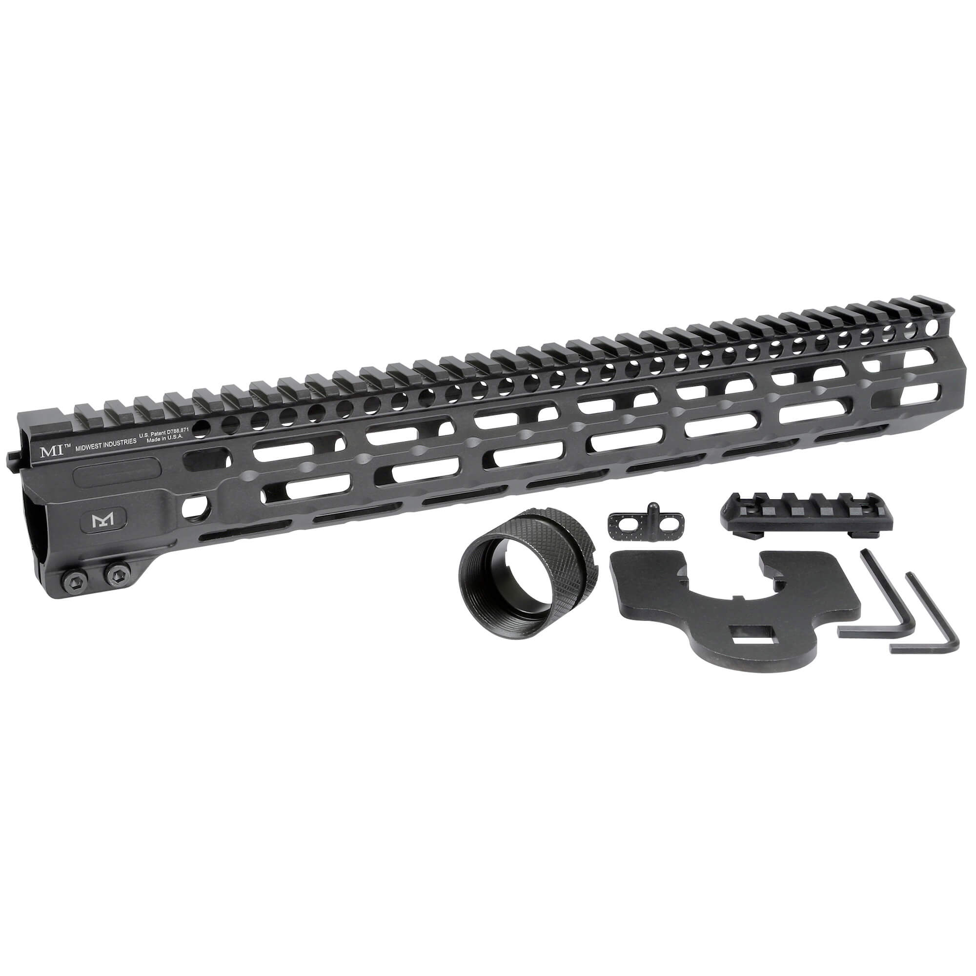 Unknown Midwest Industries Combat Rail Free Float AR-15 Handguard - M-LOK - 11 Lengths Available - 14 Inch (Length: 14 Inch)