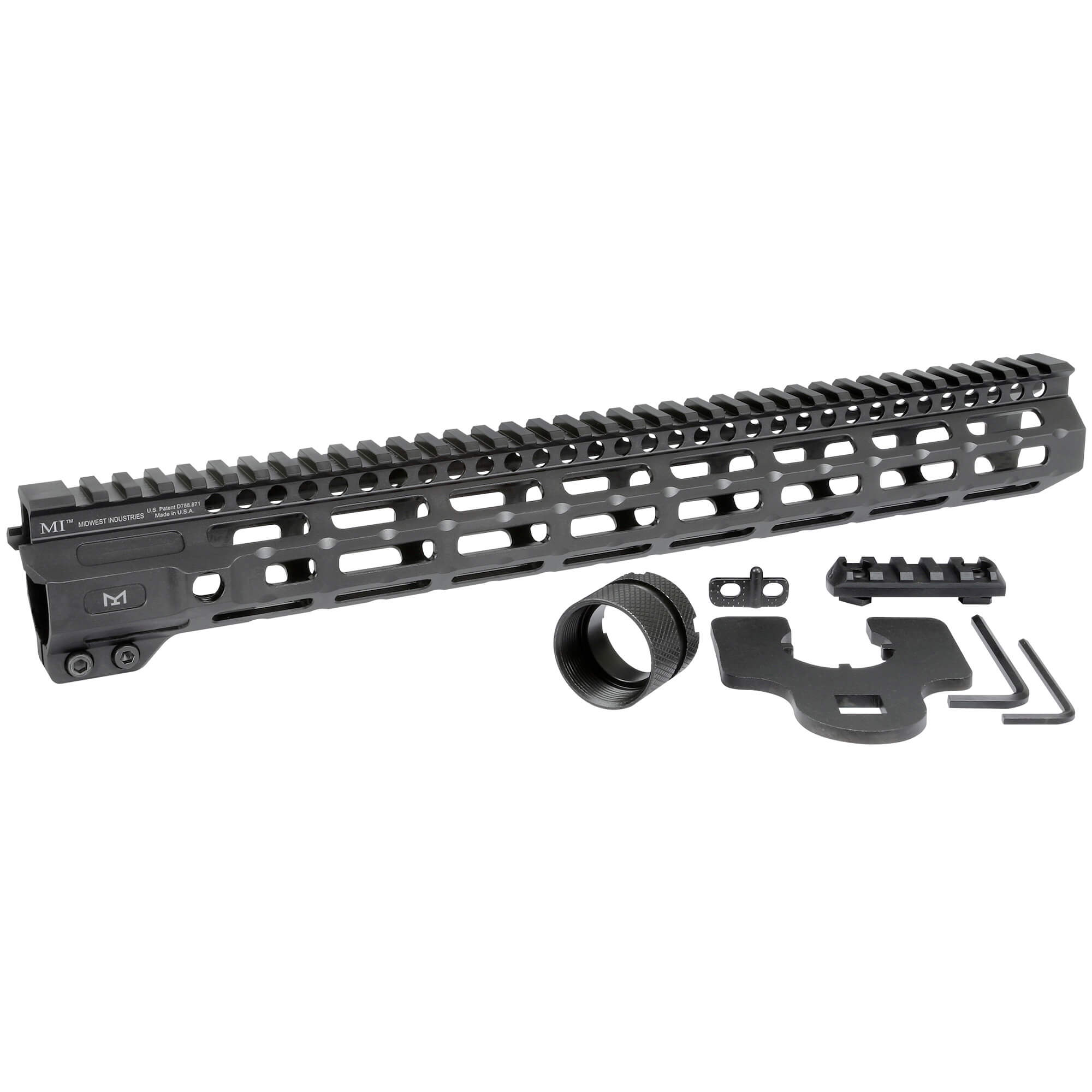 Unknown Midwest Industries Combat Rail Free Float AR-15 Handguard - M-LOK - 11 Lengths Available - 15 Inch (Length: 15 Inch)