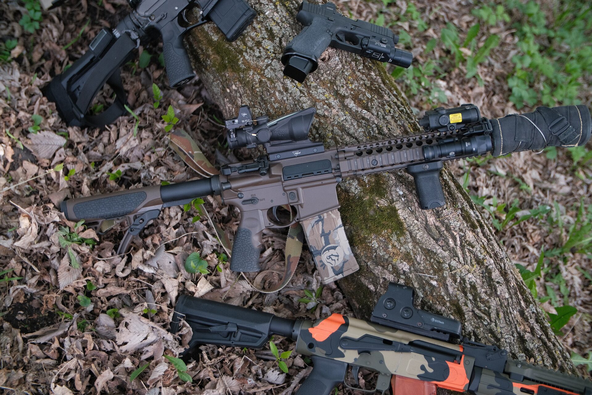 Shooter running a fixed prism optic on an AR-15 at mid-range