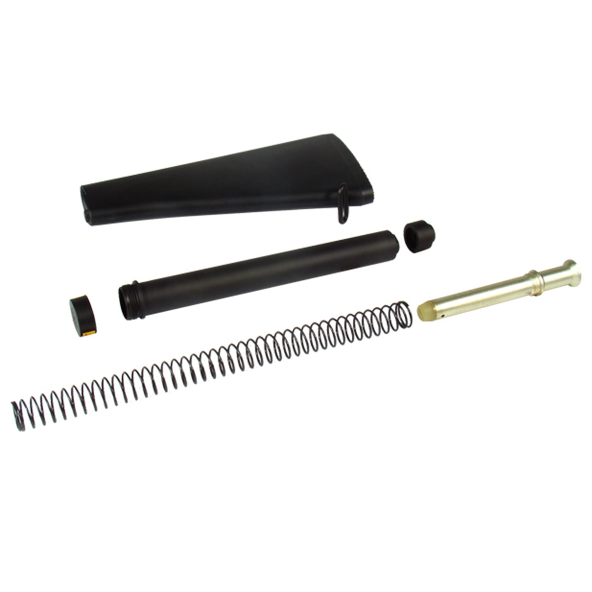 UTG A2 Fixed AR-15 Rifle Stock Assembly - All Parts Included - Buffer, Tube, Springs, & More