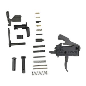 Rise Armament RAVE 140 3.5 Pound Single Stage Drop-In Trigger - Includes Anti-Walk Pins & Lower Parts Kit - No Grip - No Trigger Guard - Flat or Curved