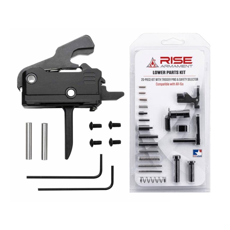 Rise Armament RAVE 140 3.5 Pound Single Stage Drop-In Trigger - Includes Anti-Walk Pins & Lower Parts Kit - No Grip - No Trigger Guard - Flat or Curved