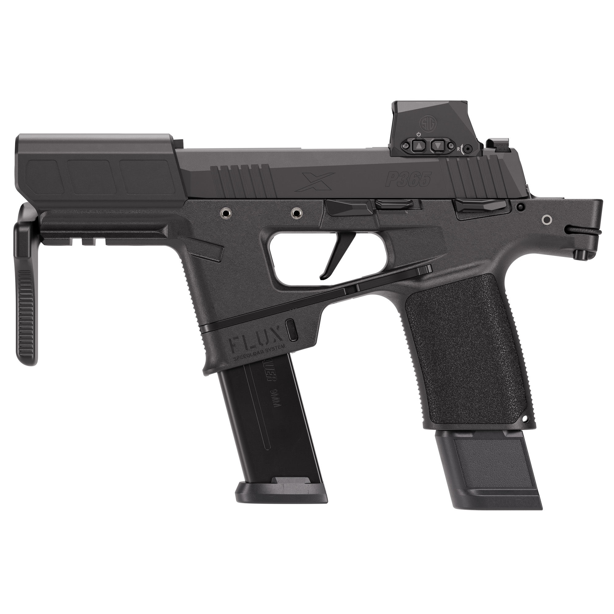 Sig Sauer P365-FLUX 6" 9mm PDW with ROMEO-X SIG-LOC Compact - 25 Rounds - 3 Magazines