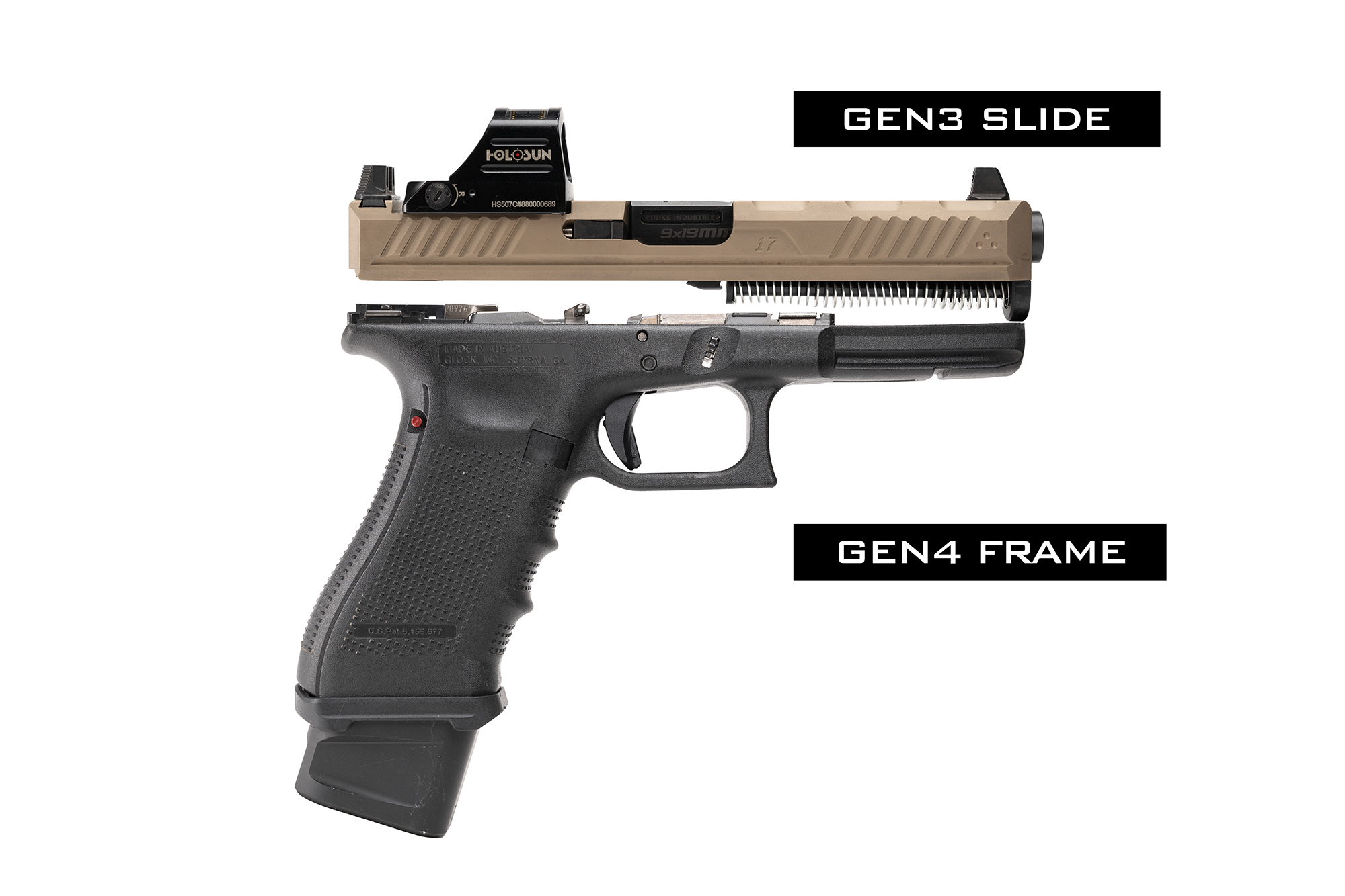 Strike Industries Slide Adapter Plate for Glock GEN3 Slide to GEN4