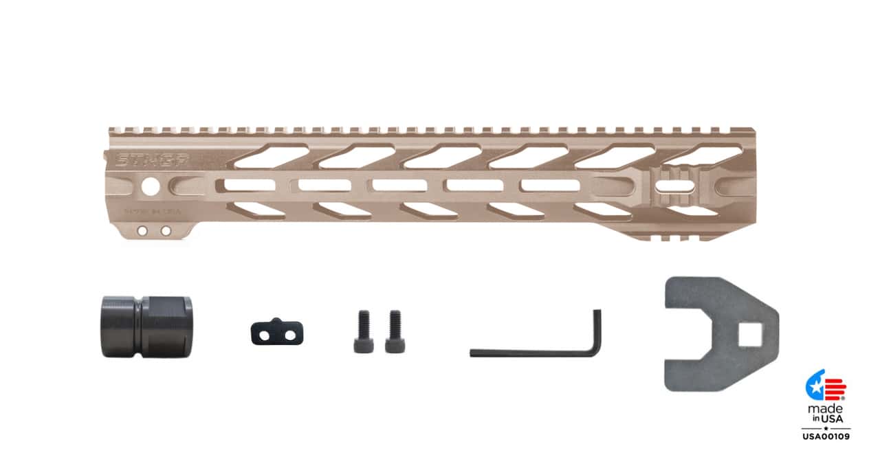 Unknown STNGR RPTR(R) Free Float AR-15 Handguard - M-LOK - 4 Colors & Lengths Available - Flat Dark Earth, 13.5 inch (Color: Flat Dark Earth, Length: 13.5 inch)