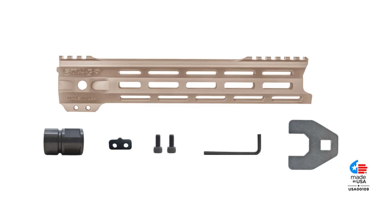 Unknown STNGR VLCN(R) Free Float AR-15 Handguard - M-LOK - 3 Lengths & Colors - 10.5 inch, Flat Dark Earth (Length: 10.5 inch, Color: Flat Dark Earth)