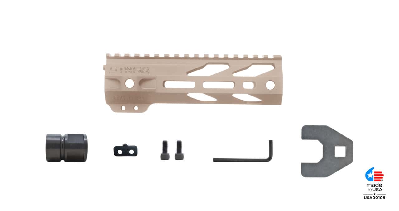 Unknown STNGR VYPR(R) Free Float AR-15 Handguard - M-LOK - 3 Colors & 4 Lengths Available - Flat Dark Earth, 7 Inch (Color: Flat Dark Earth, Length: 7 Inch)