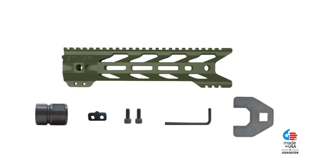 Unknown STNGR HWK(R) Free Float AR-15 Handguard - M-LOK - 4 Lengths Available - OD Green, 10 Inch (Color: OD Green, Length: 10 Inch)