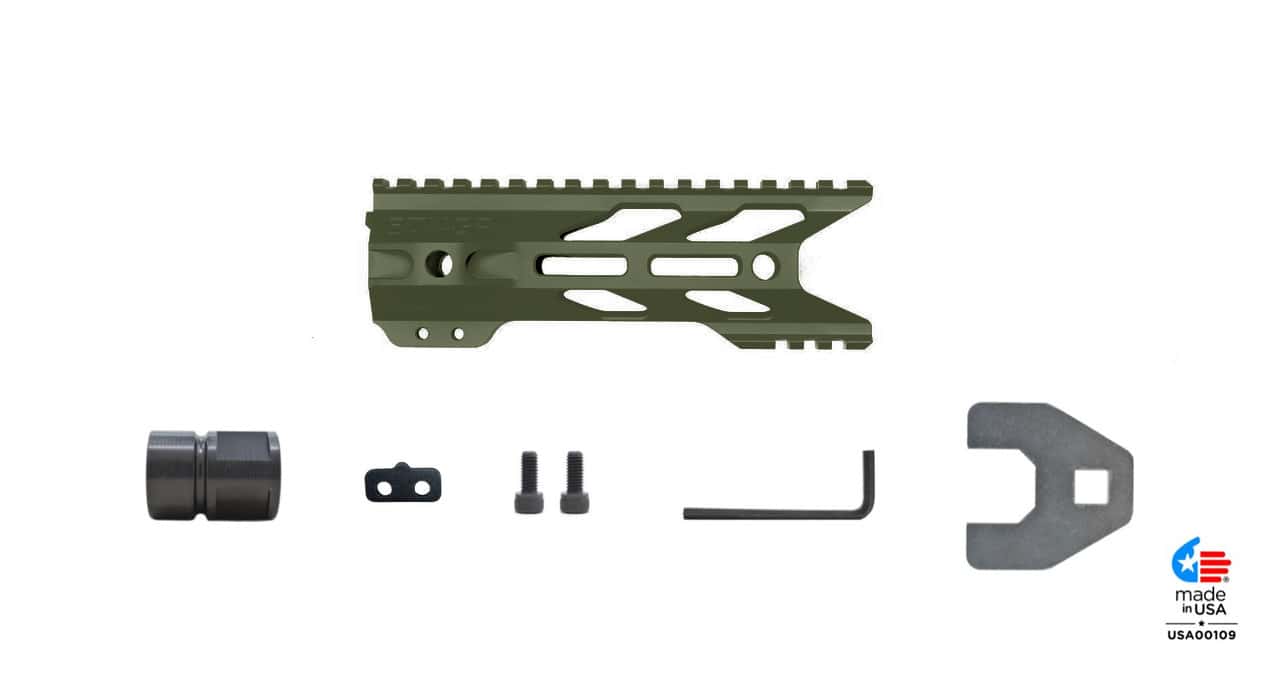 Unknown STNGR HWK(R) Free Float AR-15 Handguard - M-LOK - 4 Lengths Available - OD Green, 7 Inch (Color: OD Green, Length: 7 Inch)