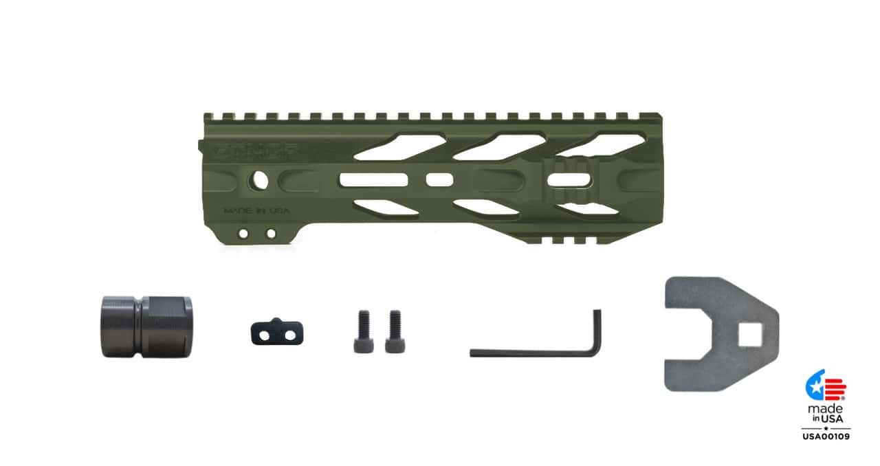 Unknown STNGR RPTR(R) Free Float AR-15 Handguard - M-LOK - 4 Colors & Lengths Available - OD Green, 8.25 inch (Color: OD Green, Length: 8.25 inch)