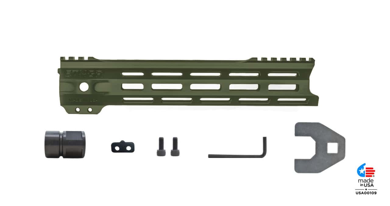 Unknown STNGR VLCN(R) Free Float AR-15 Handguard - M-LOK - 3 Lengths & Colors - 10.5 inch, OD Green (Length: 10.5 inch, Color: OD Green)