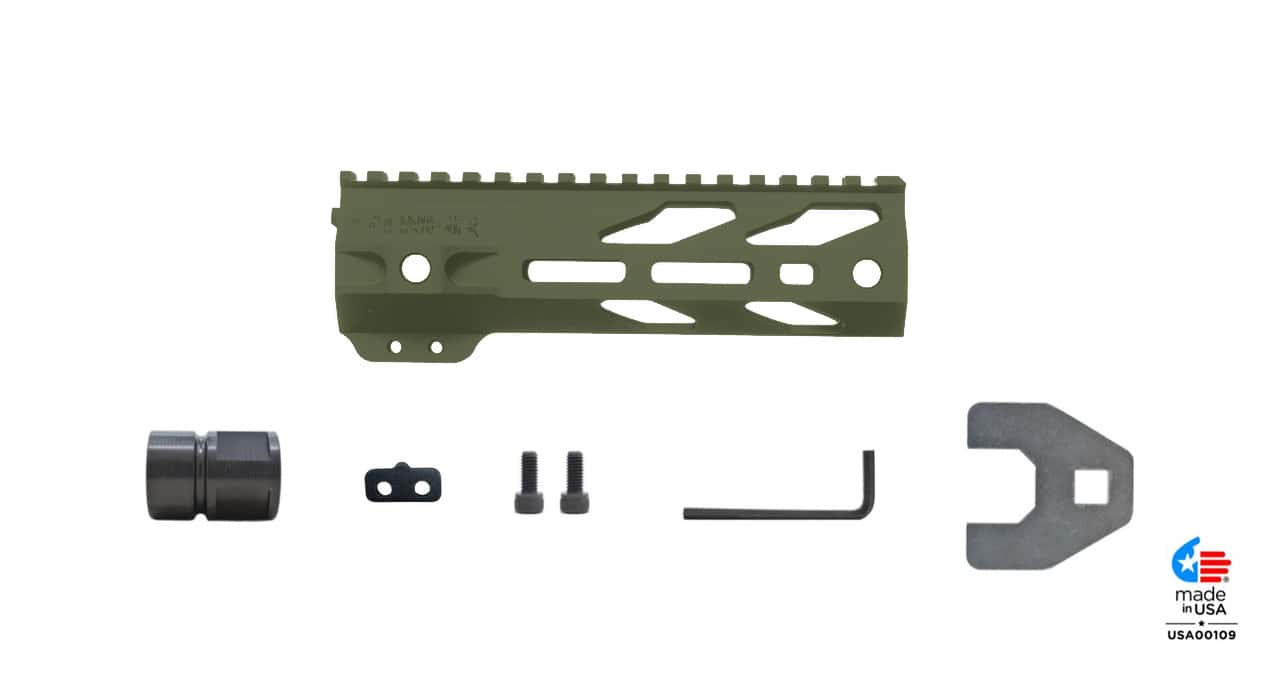 Unknown STNGR VYPR(R) Free Float AR-15 Handguard - M-LOK - 3 Colors & 4 Lengths Available - OD Green, 7 Inch (Color: OD Green, Length: 7 Inch)