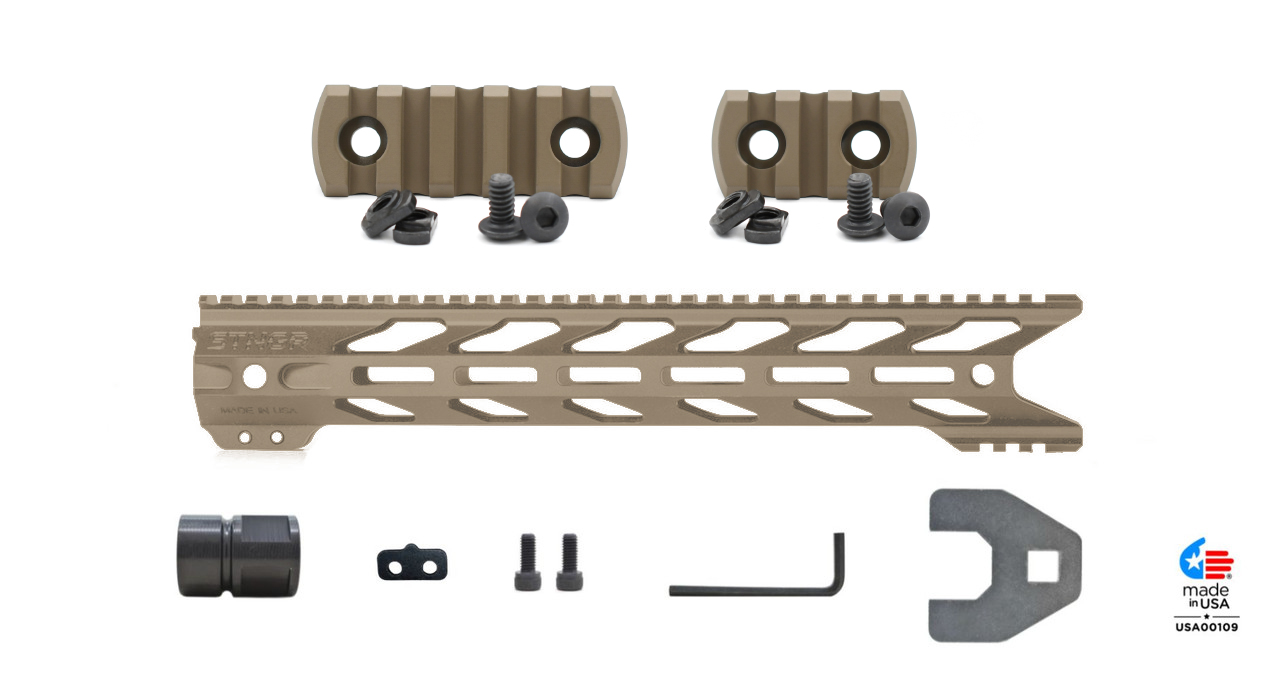 Unknown STNGR Ultimate HWK(R) M-LOK Handguard Bundle - Flat Dark Earth, 13.5 inch (Color: Flat Dark Earth, Length: 13.5 inch)