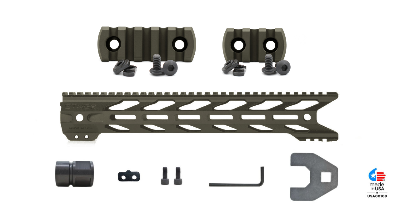 Unknown STNGR Ultimate HWK(R) M-LOK Handguard Bundle - OD Green, 13.5 inch (Color: OD Green, Length: 13.5 inch)