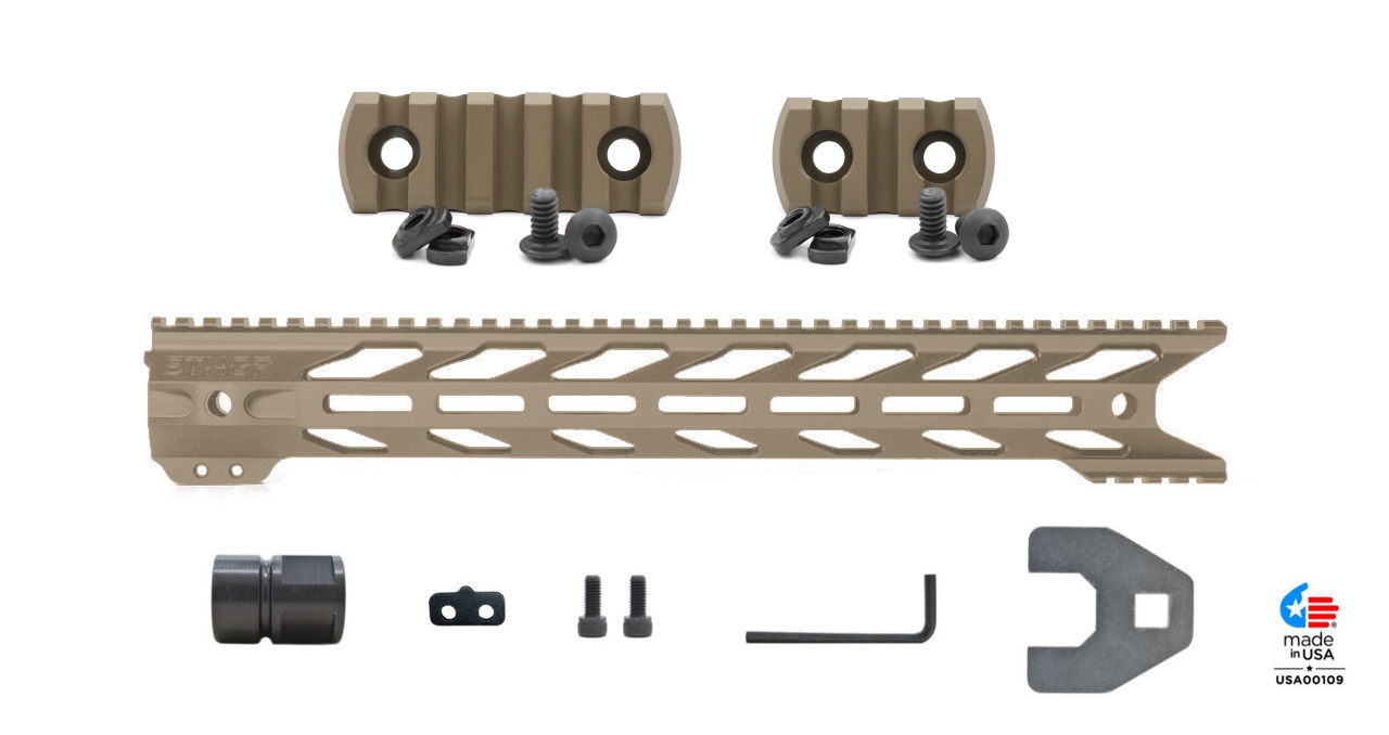 Unknown STNGR Ultimate HWK(R) M-LOK Handguard Bundle - Flat Dark Earth, 15 Inch (Color: Flat Dark Earth, Length: 15 Inch)