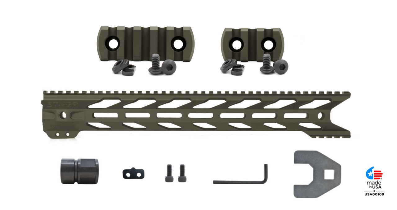 Unknown STNGR Ultimate HWK(R) M-LOK Handguard Bundle - OD Green, 15 Inch (Color: OD Green, Length: 15 Inch)