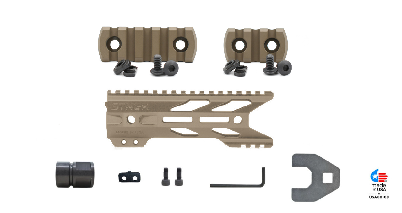 Unknown STNGR Ultimate HWK(R) M-LOK Handguard Bundle - Flat Dark Earth, 7 Inch (Color: Flat Dark Earth, Length: 7 Inch)