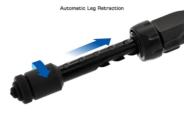 Legs automatically retract by twisting