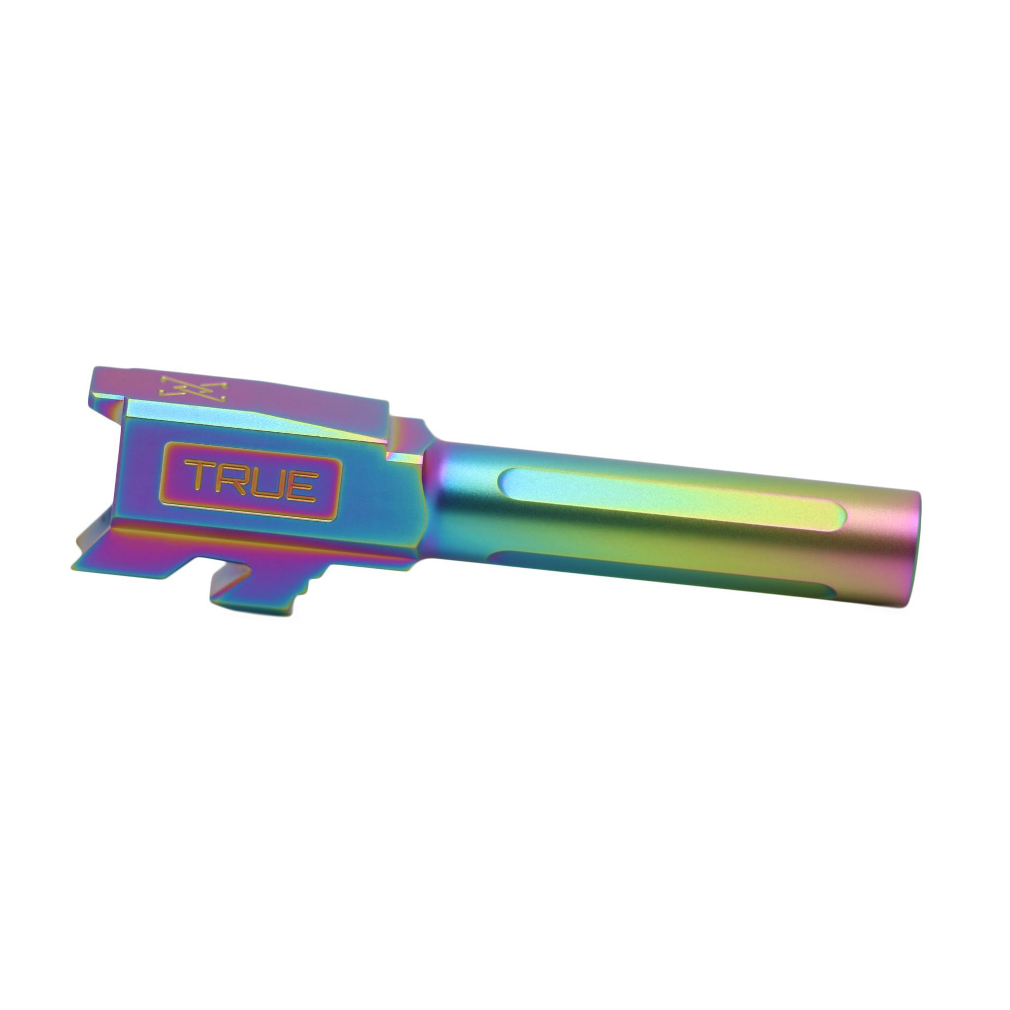 Unknown True Precision Fluted Barrel for Glock 43 and 43X - Rainbow PVD (Color: Rainbow PVD)