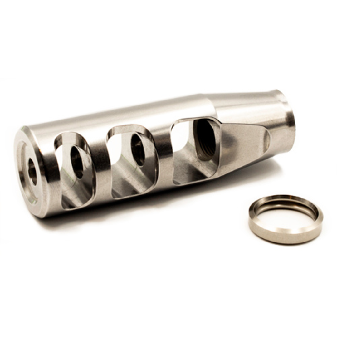 Unknown JP Enterprises 3 Port Compensator - 1/2x28 - 9mm - Stainless (Color: Stainless)