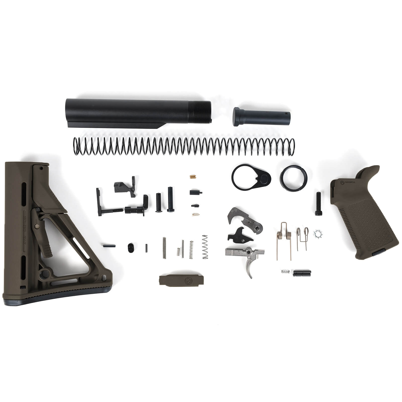 Unknown AT3 AR-15 Lower Build Kit - Magpul Stock and Grip, AT3 Lower Parts Kit and Buffer Assembly - OD Green (Color: OD Green)