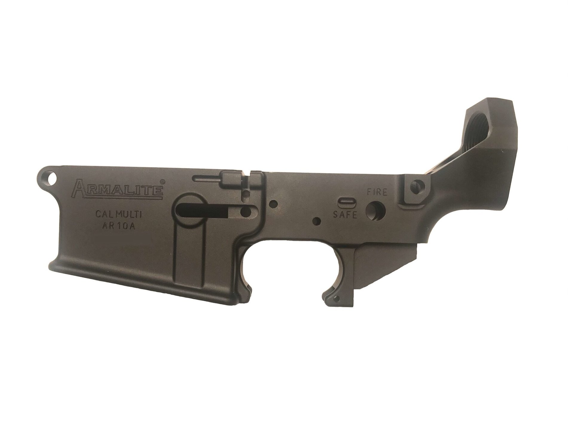 The angled corner on the AR-10 is easy to spot and will will require an angled cut on the upper.