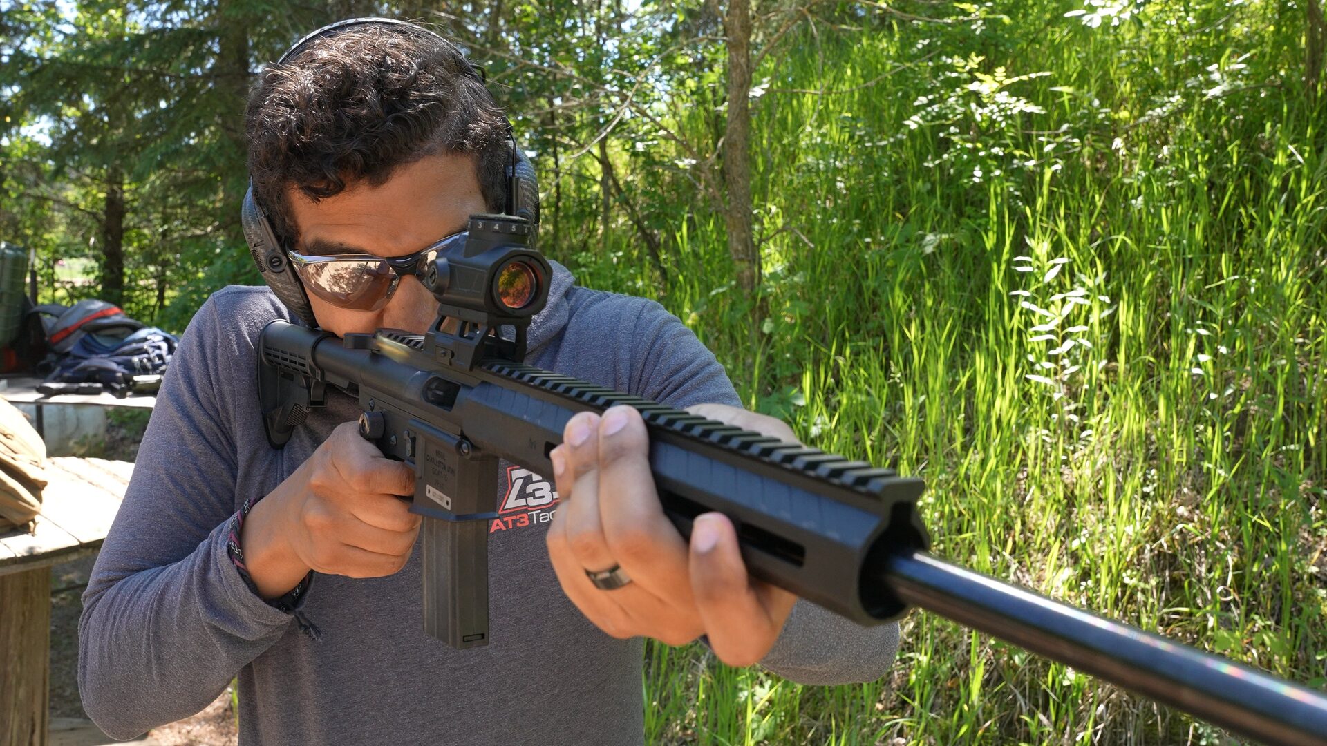 GOAT-15 Helium on the range with mid-velocity .22 LR