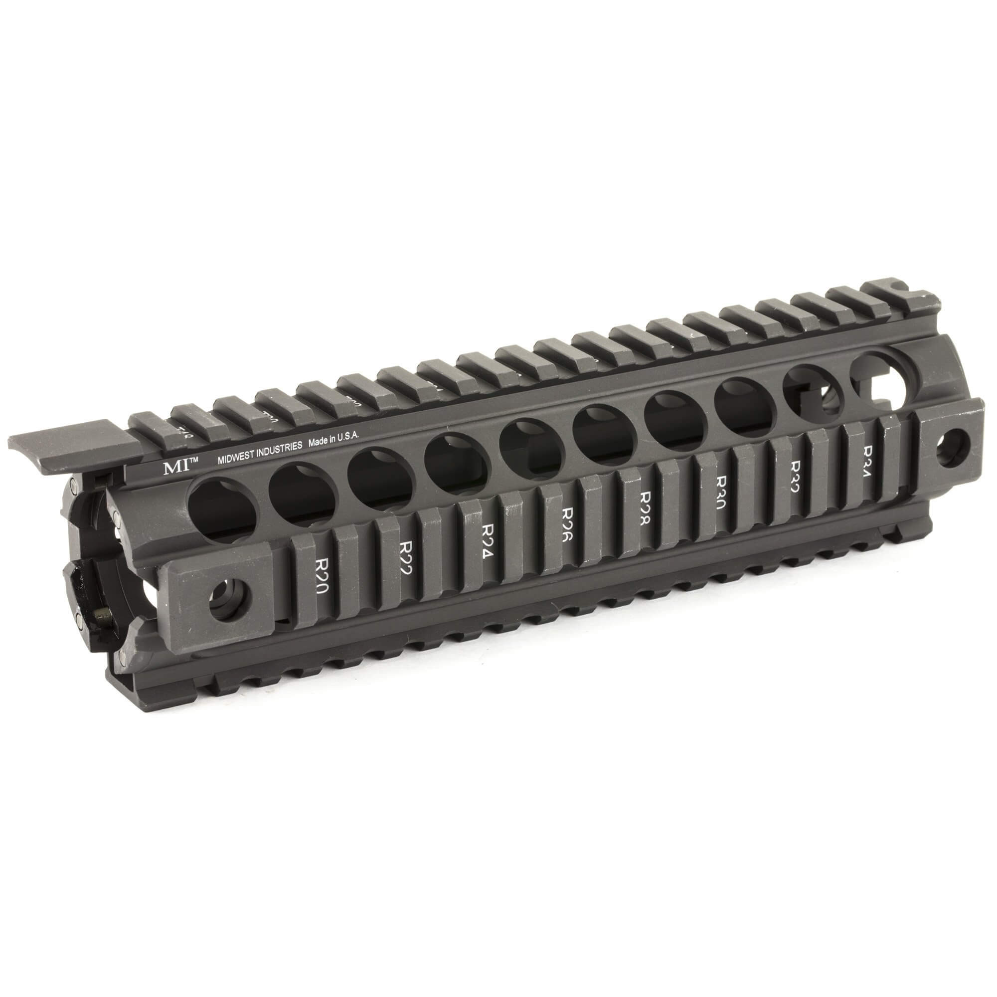 Unknown MI AR-15 Gen2 Two Piece Drop-In Quad Rail AR-15 Handguard - Picatinny - 2 Lengths Available - 9" - Mid-Length (Length: 9" - Mid-Length)