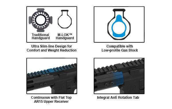 UTG Pro AR-15 M-LOK Free Float Handguard - Super Slim