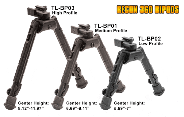 UTG Heavy Duty Recon 360 Bipod - 3 Heights Available