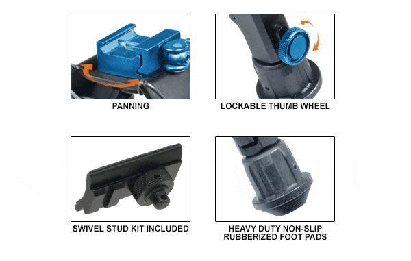 UTG Super Duty Bi-pod with QD Lever Mount, Height 6.0"- 8.5"