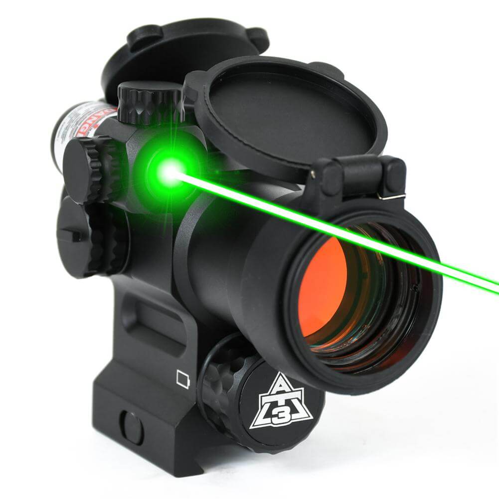 Unknown AT3(TM) LEOS(TM) 2 MOA Red Dot Sight - Integrated Laser Sight & Riser - Green (Laser Type: Green)