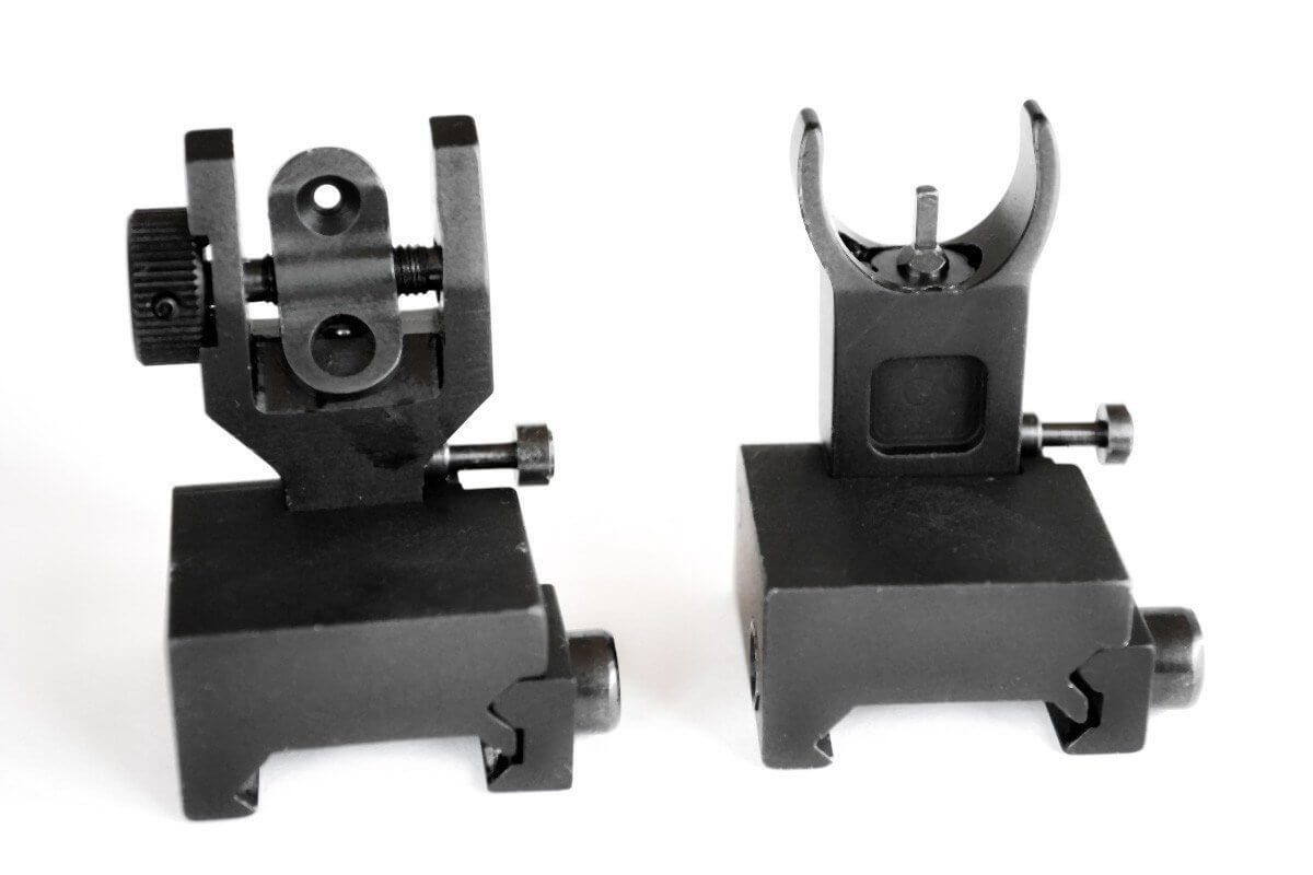 AT3™ Pro Series Flip-Up Backup Iron Sights (BUIS) - Front & Rear Set - Same Plane - IS-09
