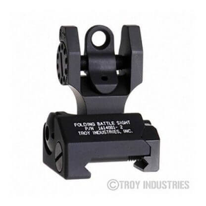 Troy AR-15 Rear Battle Sight Black - Folding - Optional Tritium Illumination
