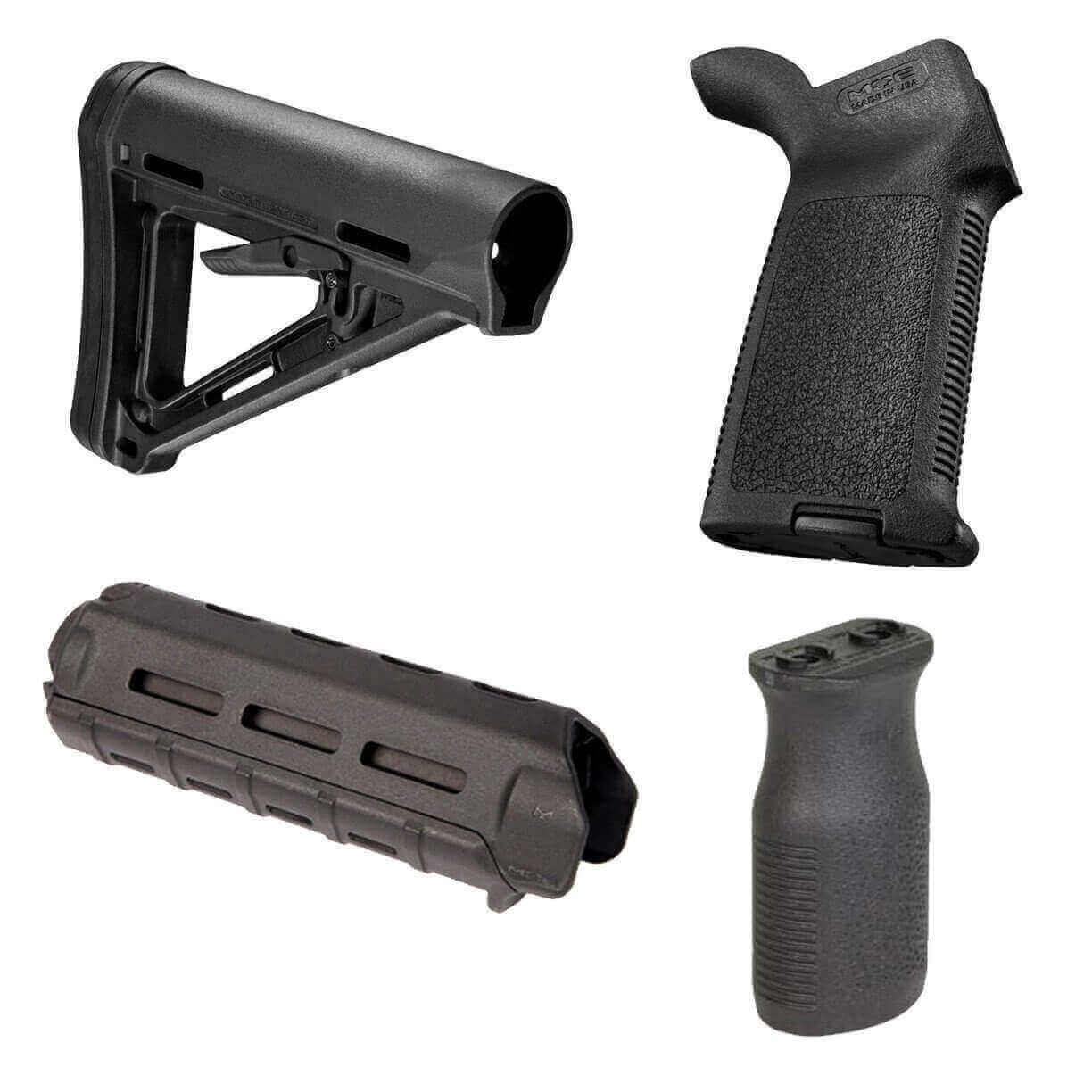 Unknown Magpul MOE M-LOK AR-15 Furniture Kit - Stock, Carbine Handguard & Grip (Color: Black, Optional Foregrip: M-Lok Vertical Foregrip)
