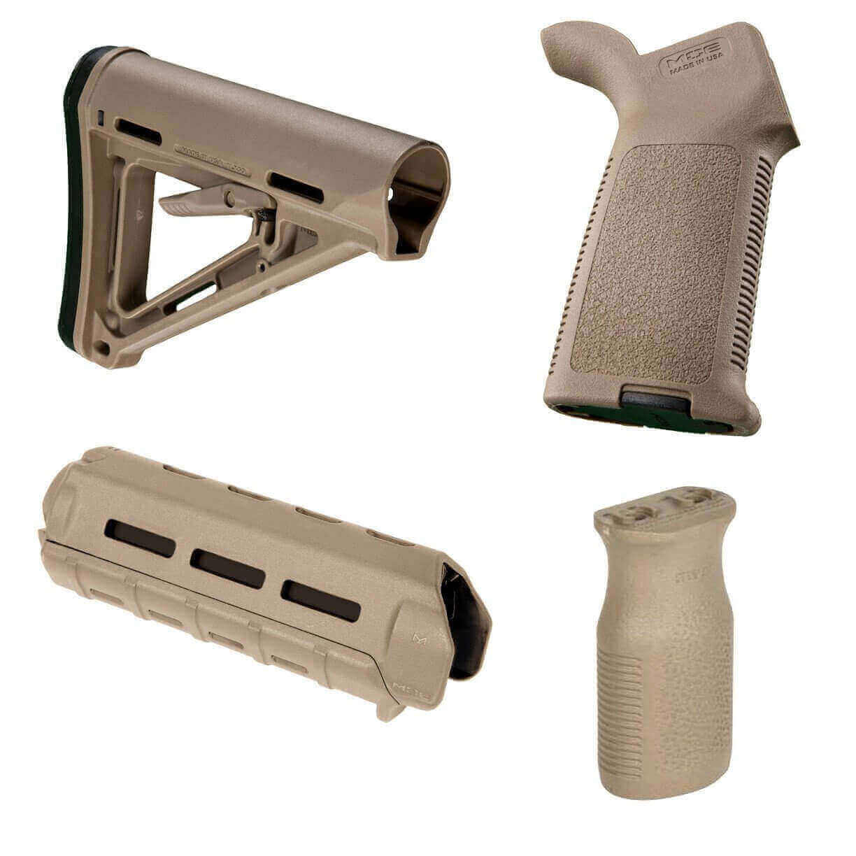 Unknown Magpul MOE M-LOK AR-15 Furniture Kit - Stock, Carbine Handguard & Grip (Color: Flat Dark Earth, Optional Foregrip: M-Lok Vertical Foregrip)