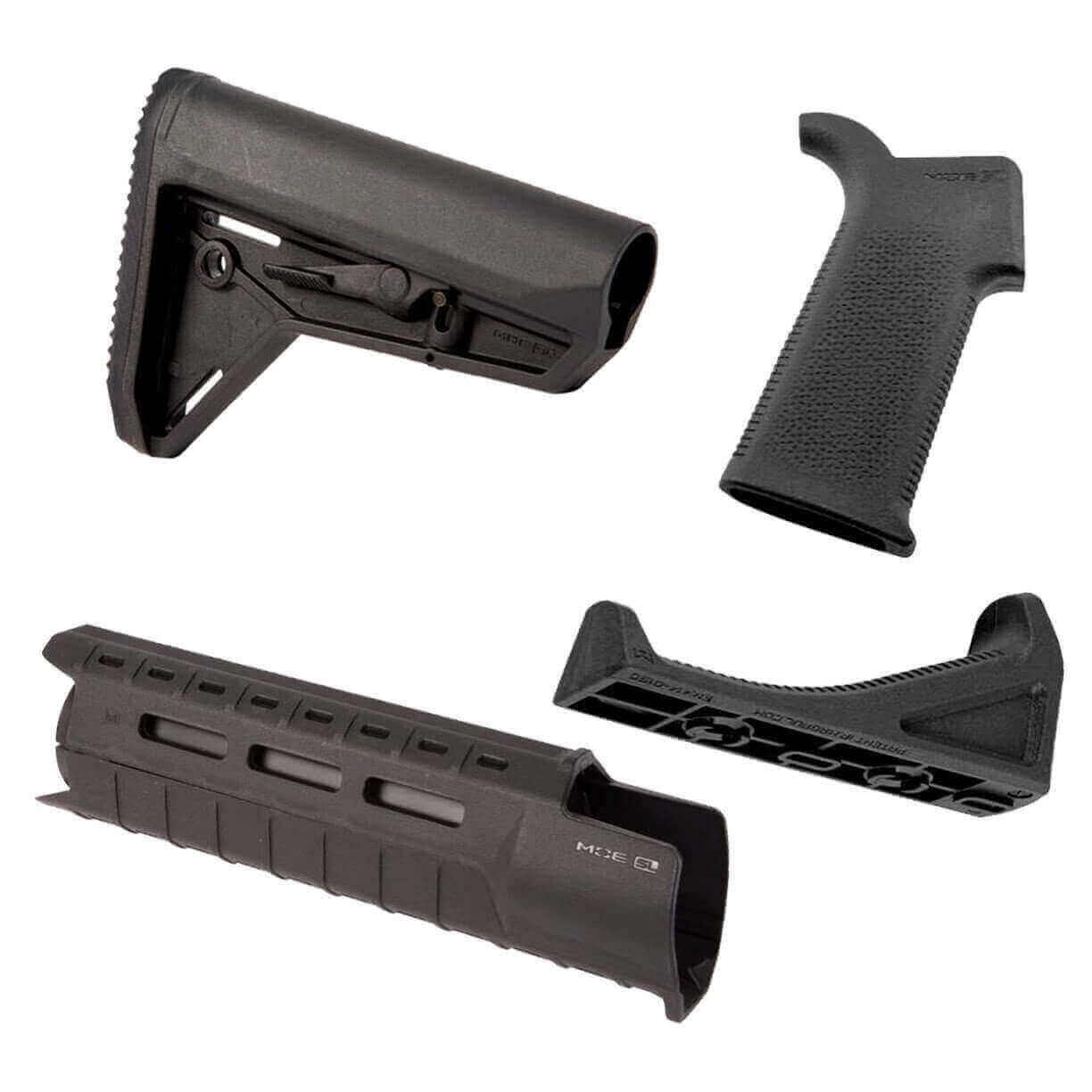 Unknown Magpul MOE SL Furniture Kit | AR-15 Stock, Grip & M-LOK Handguard (Color: Black, Optional Foregrip: M-Lok Angled Foregrip)
