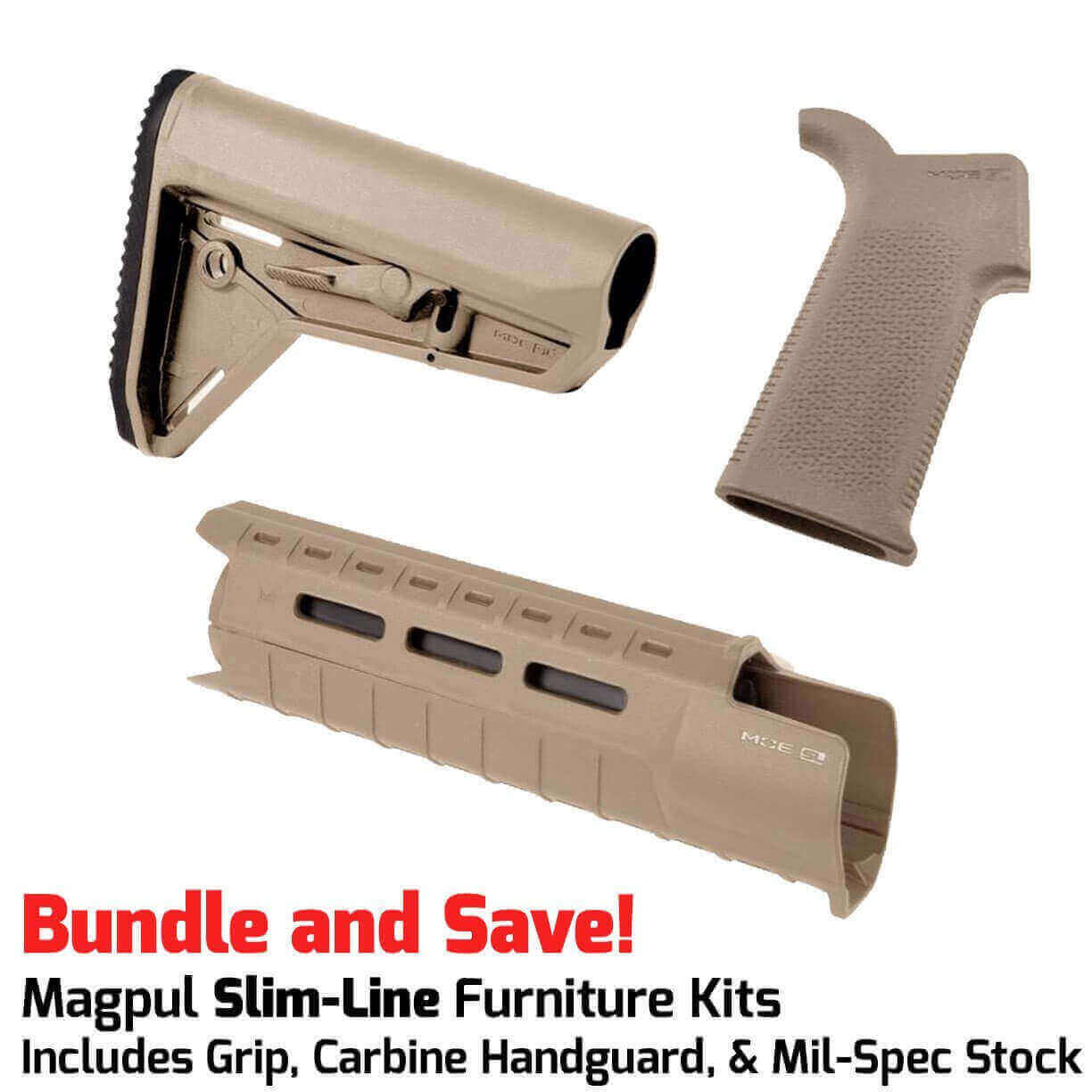 Unknown Magpul MOE SL Furniture Kit | AR-15 Stock, Grip & M-LOK Handguard (Color: Flat Dark Earth, Optional Foregrip: None)