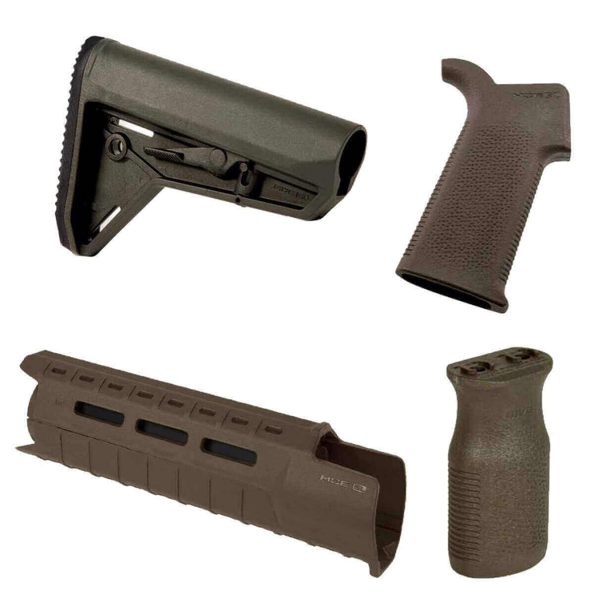 Unknown Magpul MOE SL Furniture Kit | AR-15 Stock, Grip & M-LOK Handguard (Color: OD Green, Optional Foregrip: M-Lok Vertical Foregrip)