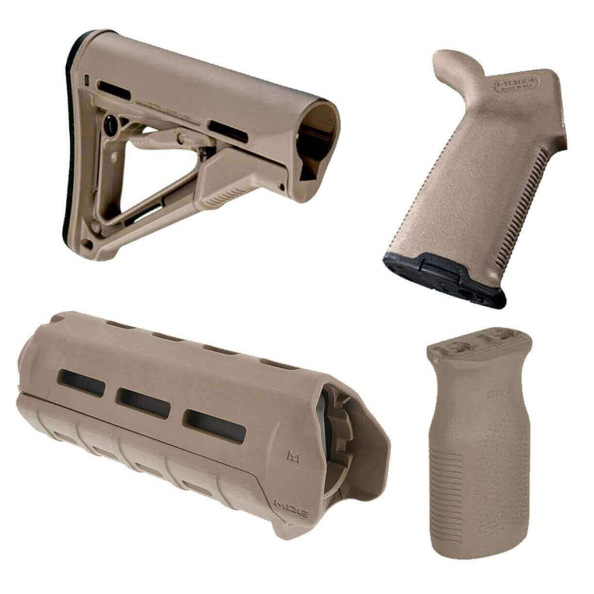 Unknown Magpul CTR Stock Kit | Furniture Kit for AR-15- CTR Stock, MOE+ Grip & M-LOK Carbine Handguard (Color: Flat Dark Earth, Optional Foregrip: M-Lok Vertical Foregrip)