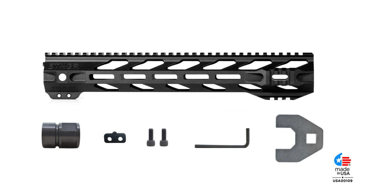Unknown STNGR RPTR(R) Free Float AR-15 Handguard - M-LOK - 4 Colors & Lengths Available - Black, 13.5 inch (Color: Black, Length: 13.5 inch)