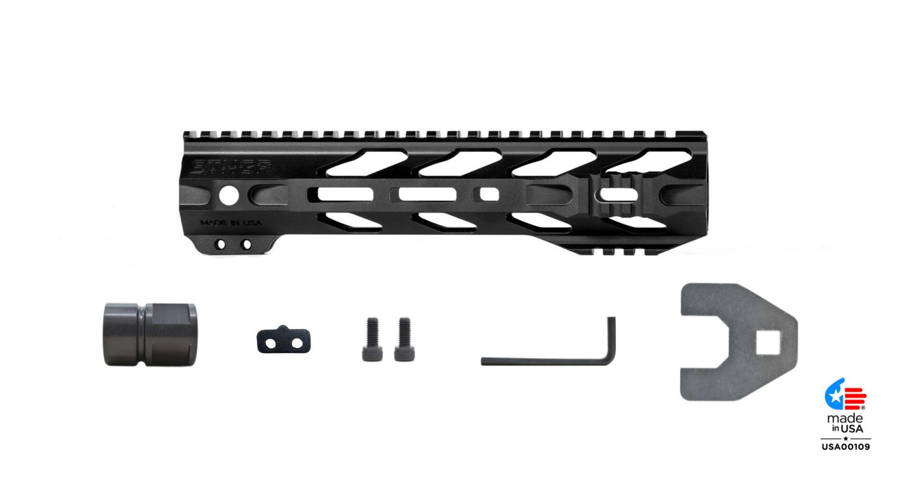 Unknown STNGR RPTR(R) Free Float AR-15 Handguard - M-LOK - 4 Colors & Lengths Available - Black, 10 Inch (Color: Black, Length: 10 Inch)