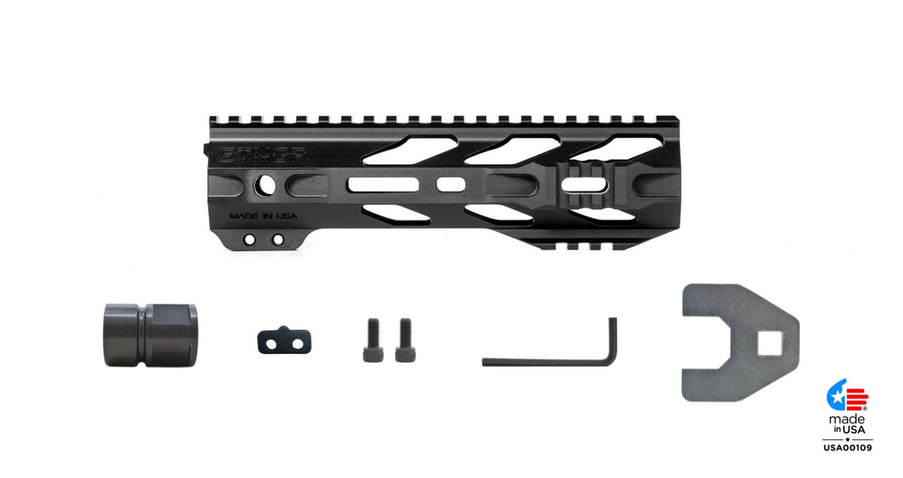 Unknown STNGR RPTR(R) Free Float AR-15 Handguard - M-LOK - 4 Colors & Lengths Available - Black, 8.25 inch (Color: Black, Length: 8.25 inch)