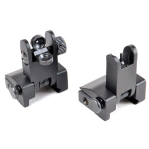Open Box Return - AT3™ Flip-Up Spring-Assisted AR-15 Backup Iron Sights - Front & Rear Set - Same Plane - Without-front-sight-tool